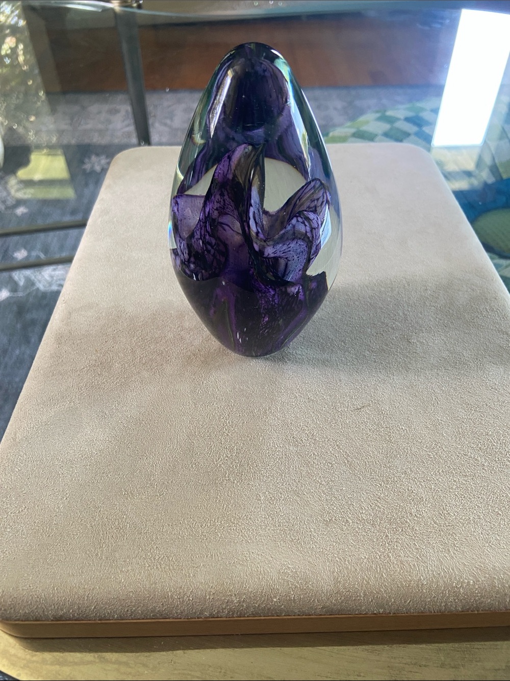ROBERT EICKHOLT Ovoid Art Glass Paperweight